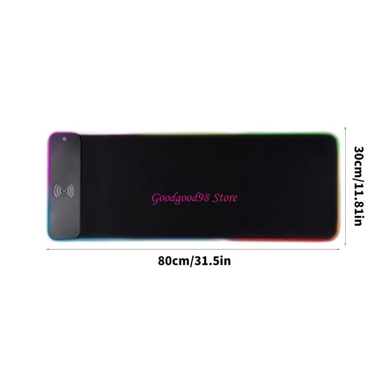 وسادة فأر ألعاب كبيرة مقاومة للماء مع 15 واط اللاسلكية شحن لوحة الماوس w8ec