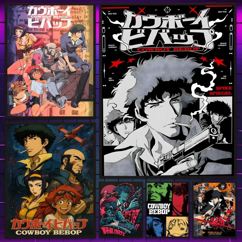 Klassisches C-Cowboy Bebops Anime-Poster, vielseitige, wasserfeste HD-Wandkunst, selbstklebende Dekoration für jeden Raum, ideales Geschenk