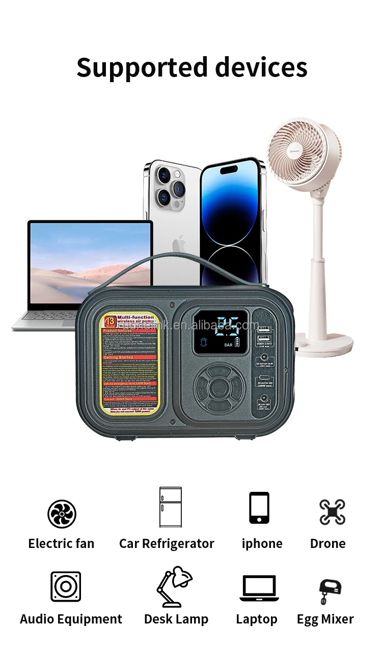 2025 محطة محمولة رائجة 200 واط بطارية ليثيوم ثلاثية مصباح ليد جيب 7 طرق MPPT الاتحاد الأوروبي المنزل سيارة داخلي التخييم في الهواء الطلق #2