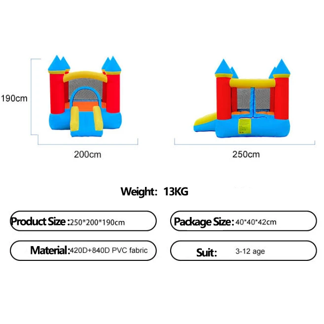 Afbeelding 3: Mini Opblaasbaar Springkasteel voor Kinderen Indoor Mini Springkasteel Thuisgebruik Glijbaan Grensoverschrijdend Springkasteel Springhuis