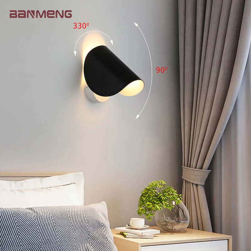 Nordic modern Simplicity LED wall lamp indoor bedroom bedside living room Rotatable art lighting sconces corridor stairs fixture