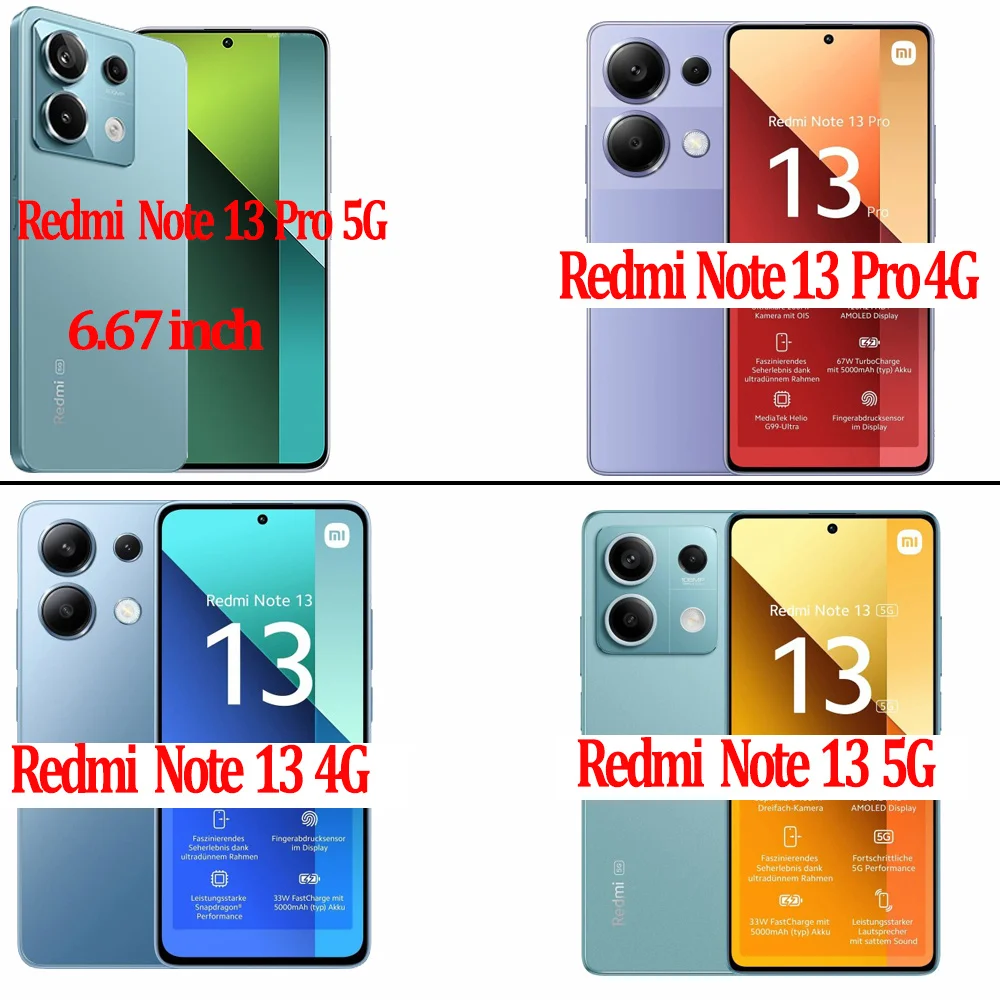 Redmi 12 Pellicola per Xiaomi Redmi Note 13 Pro 5G Glass Redmi Note13 temperato Redmi Note 12 Pro Plus Screen Protector Redmi Note 12S Pellicola