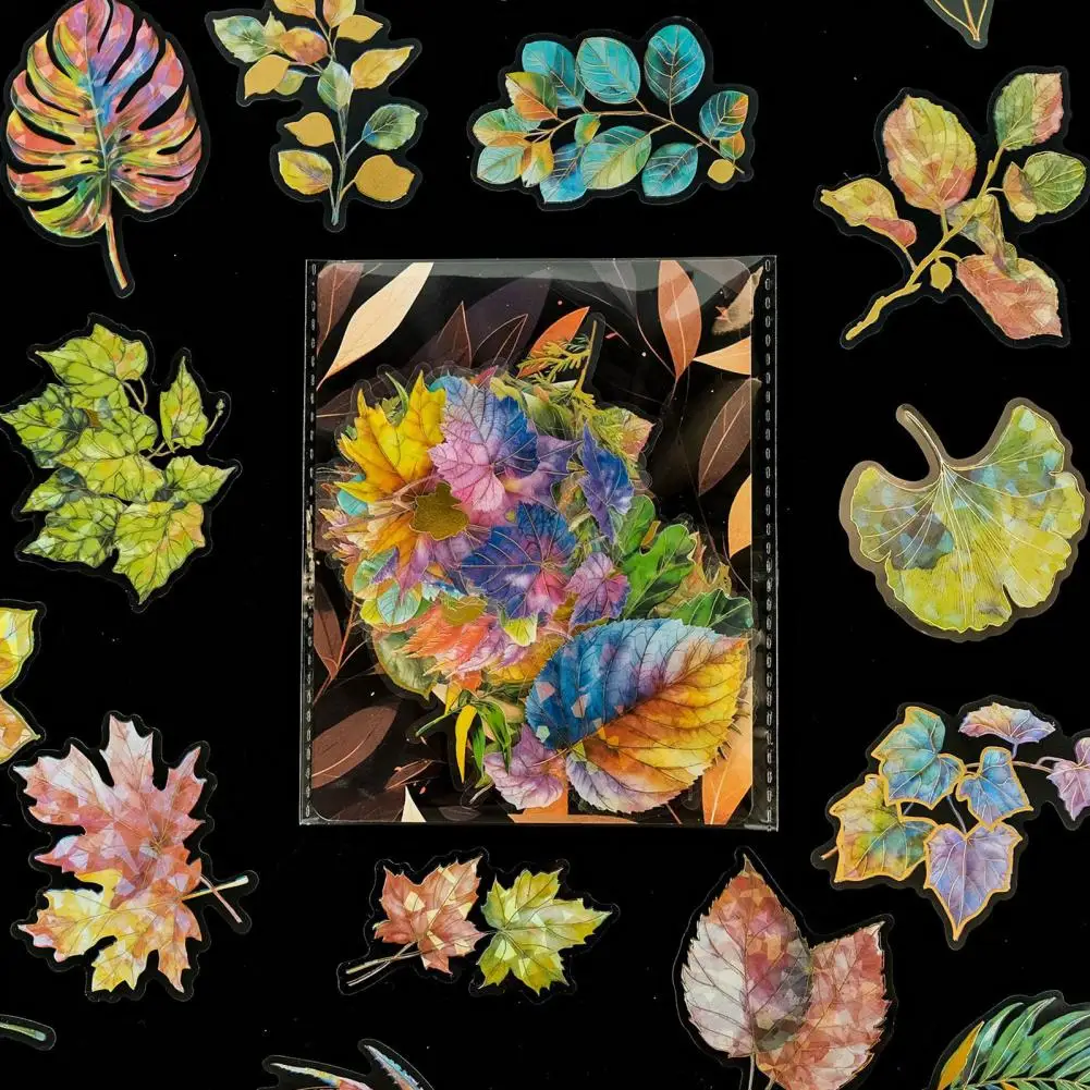 Leaf Stickers Autumn Leaves Window Clings Set for Kids Classroom Home Party Supplies Gel for Toddlers