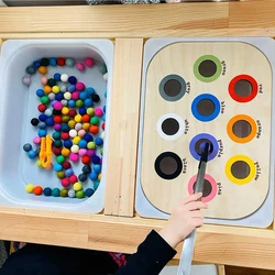 Baby Puzzle Montessori Educational Toy Sensory Tray Board Game Wooden Color Sorter Parish Fine Motor Training Toys For Children