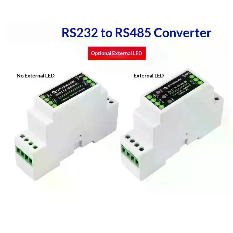 1 Set Isolated Protection Industrial RS232 To RS485 Converter Optional LED Indicator For Industrial Automation