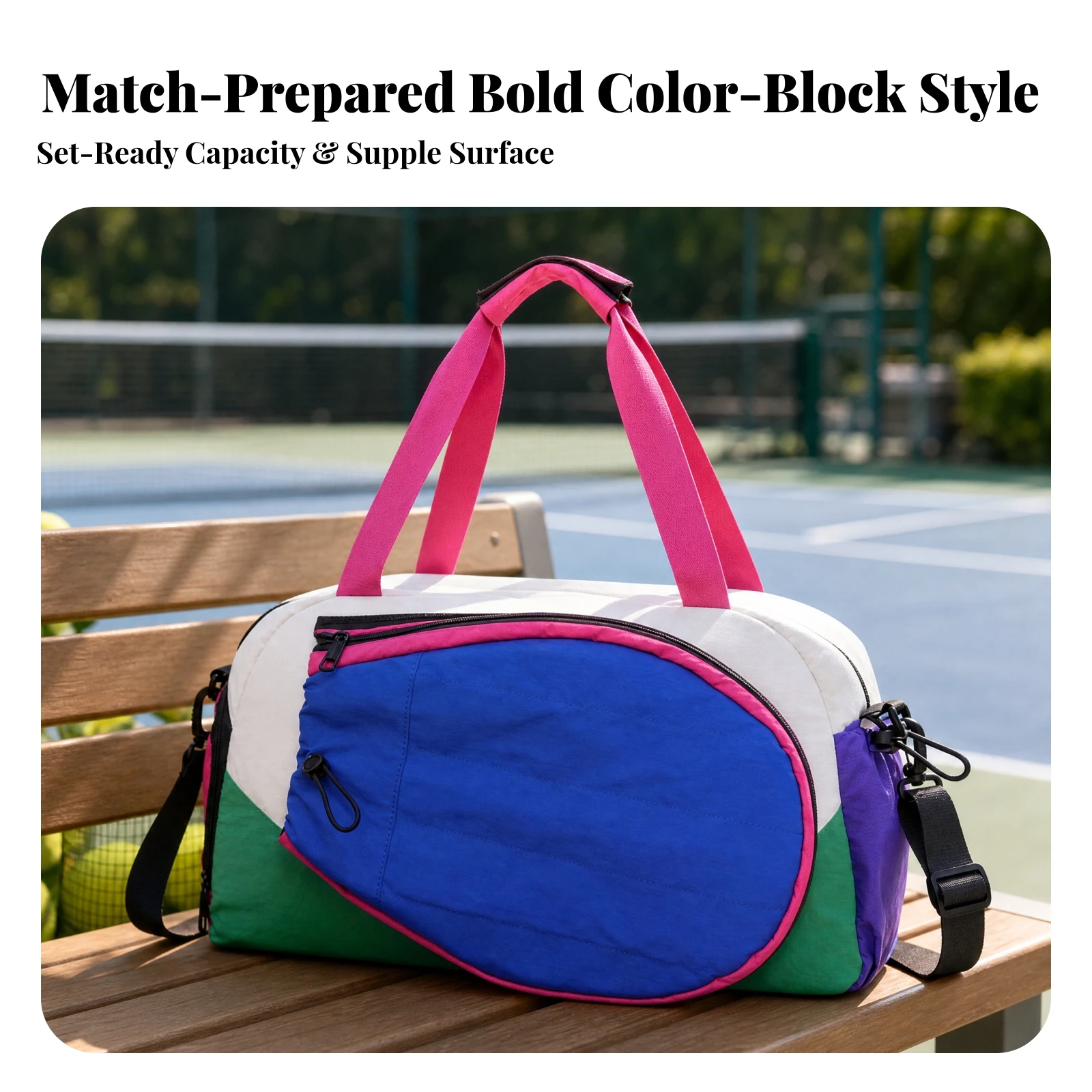 Sports Bag Portable Extended Sports Bag with Zippered Compartments Large Capacity Long-Lasting for Gym, Weekend Trips