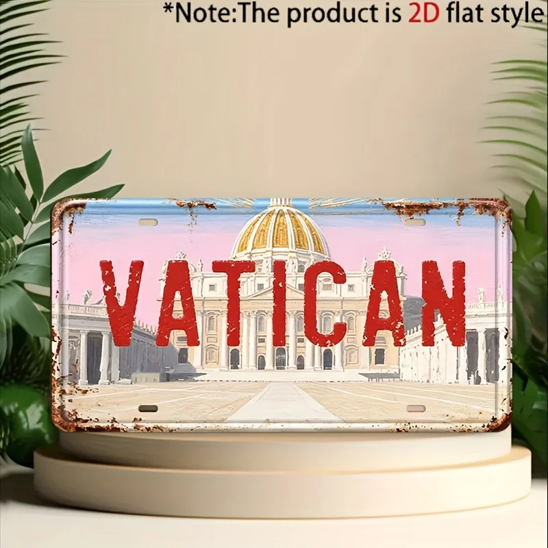 Decoration Solely 2D Flat License Plate - 2D Plane - Solely Decorative Items Offered, 1pc, Vintage 