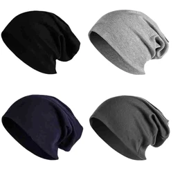 Beanie Hat for Women Man Autumn Winter Elastic Casual Solid Color Slouchy Chemo Cap