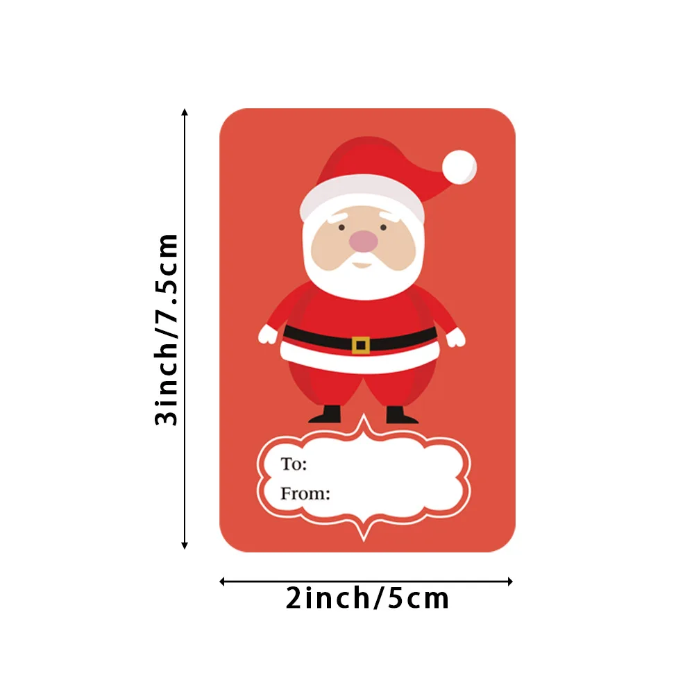 250pcs/roll 6 Designs Adhesive Christmas Gift Name Tags Present Seal Labels 2*3 inch Christmas Decals Gift Package XMAS Stickers