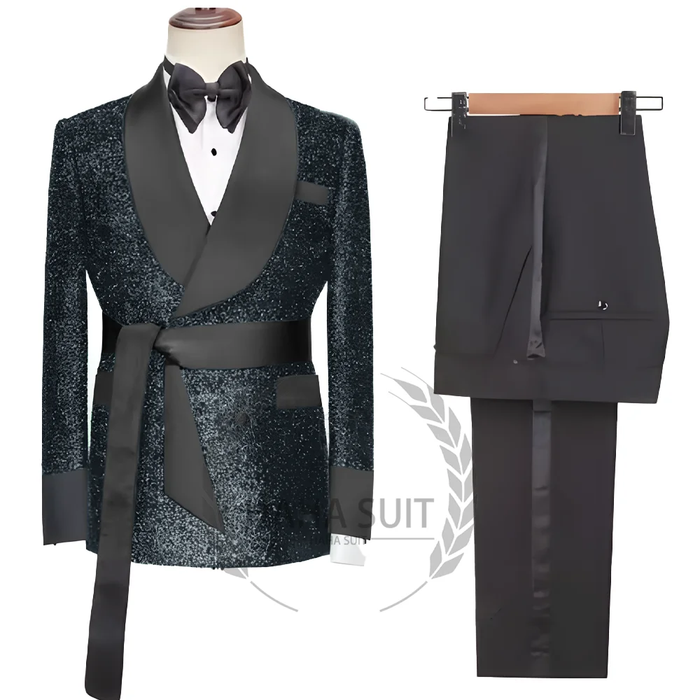 Trajes personalizados para hombres, trajes de novio de boda, trajes de novio, trajes de cena de compromiso, moda brillante, mejores hombres, 2 piezas