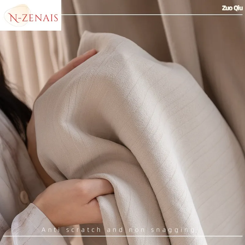 

Custom Size！！French Thickened Chenille Fashion Blackout Elegant Curtains for Living Dining Room Bedroom Decor Window White Tulle