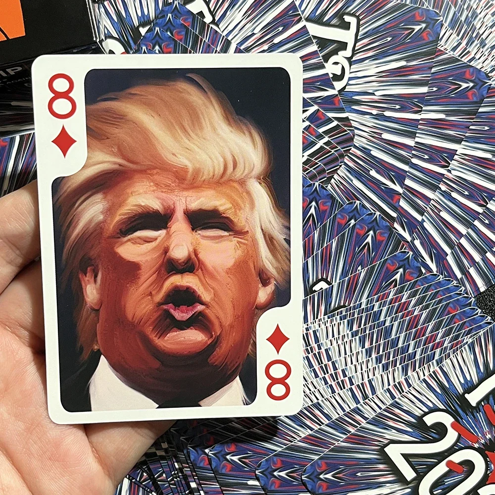 2024 US President Donald Trump Playing Cards 54 Pieces Comic Art Poker Cards Collection&Gift Playing Cards Deck Supporter