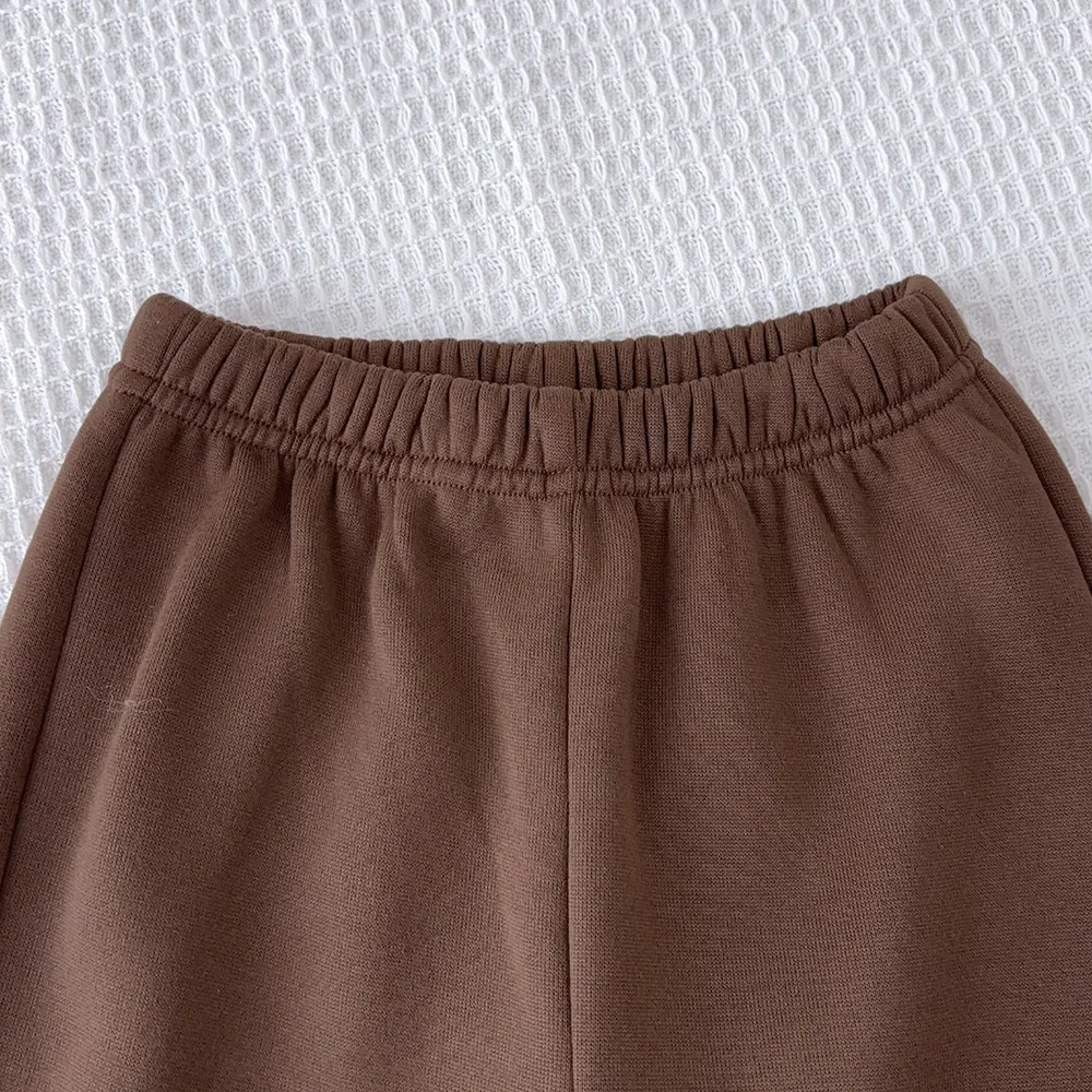 كاكي 2025 خريف جديد ملابس الفتيات الرياضية والترفيهية الدانتيل كم طويل هوديي + السراويل قطعتين مجموعة ملابس يومية النسخة الكورية #5