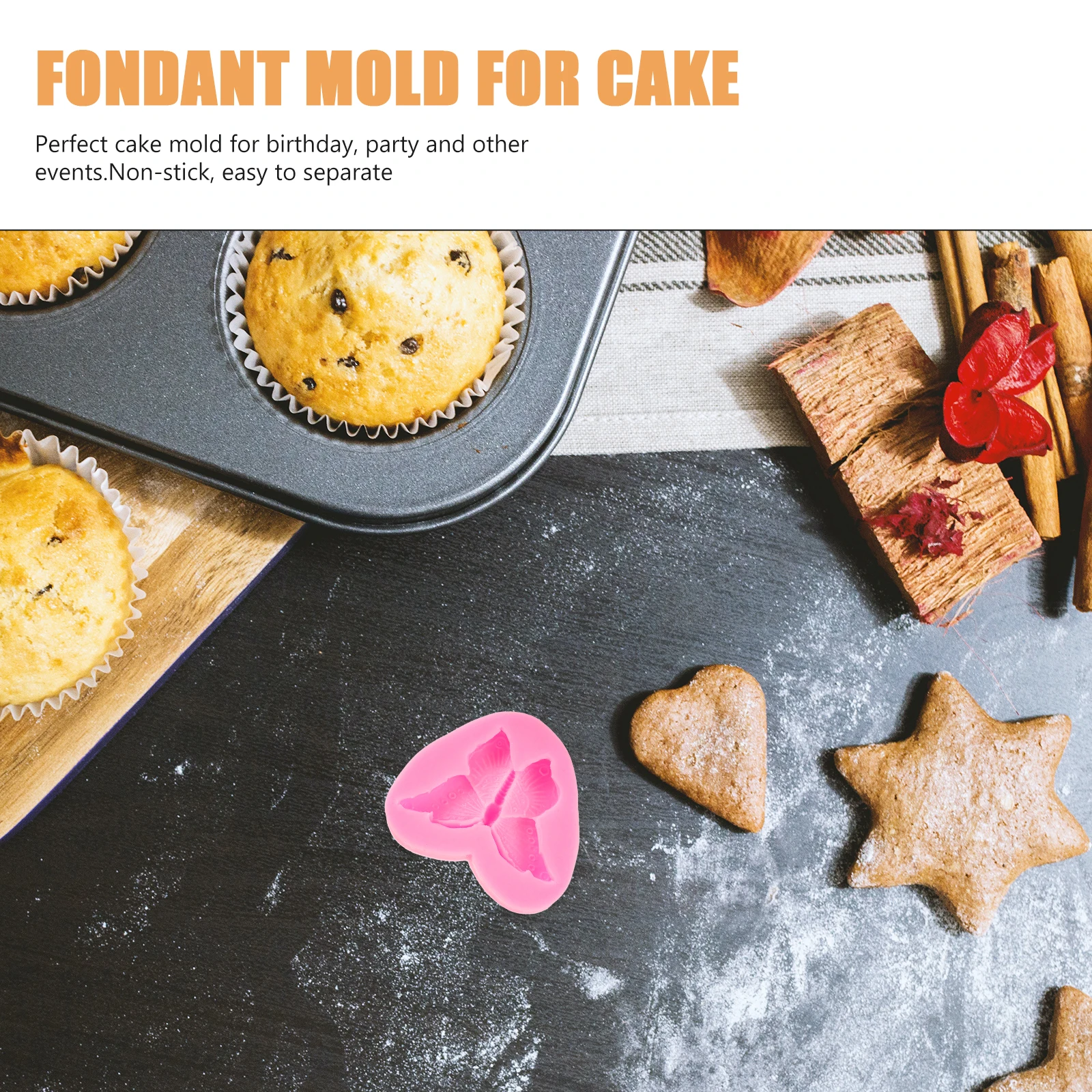 

Butterfly Cake Mold Silicone Baking Mould Non-Stick Flexible For Oven Dishwasher Refrigerator Candy Fondant Decorating Tools