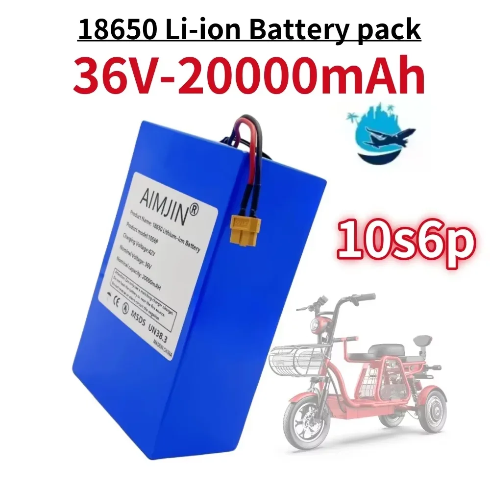 

36V 20000mAh 10s6p lithium-ion battery pack 36V 20Ah 1000W electric battery built-in BMS