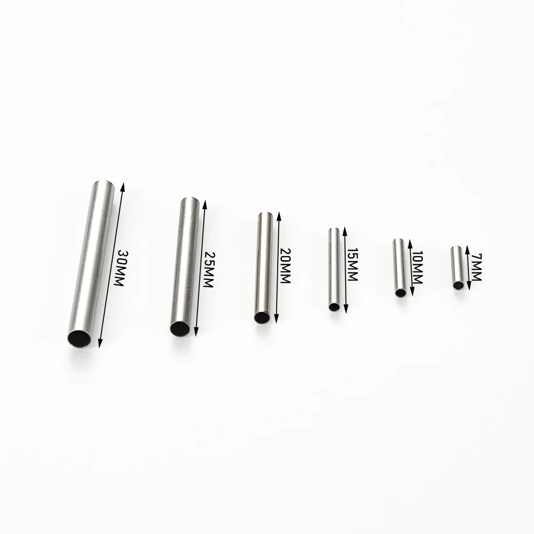 20Pcs Stainless Steel Tube Beads Straight Spacer 7-30MM Smooth Tube Loose Beads Connector Bracelets Necklaces Jewelry Supplies