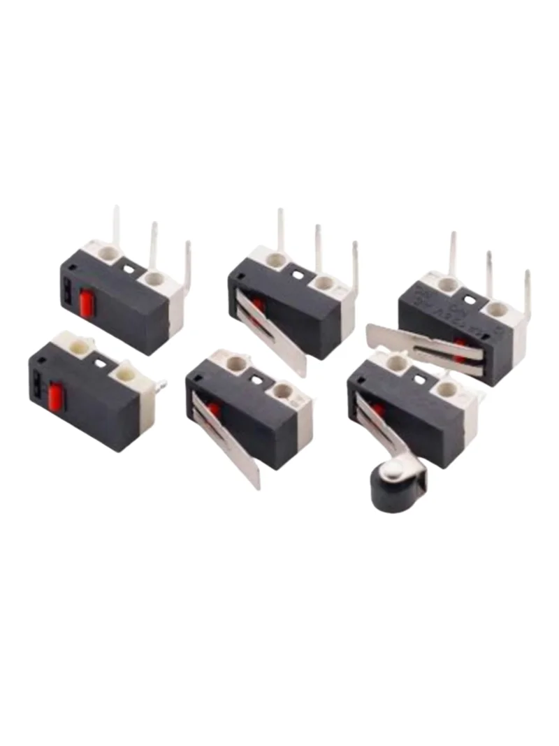 10pcs/20pcs/50pcs interruptor de mouse, roda de rolagem de três pernas, pés curvos esquerdo e direito, micro interruptor de toque 1A