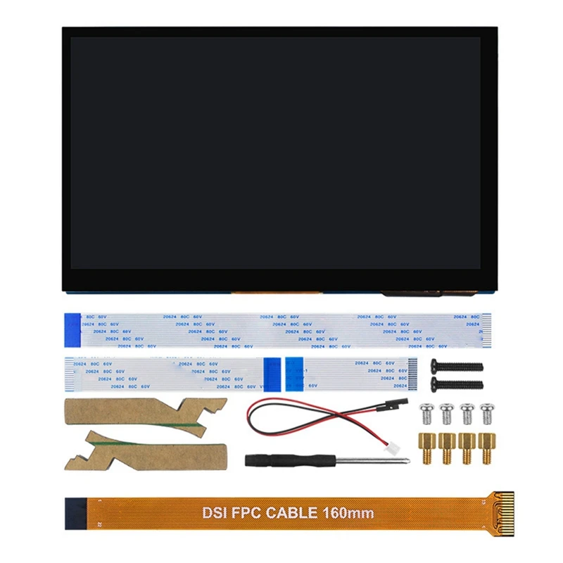 7 Inch Capacitive Touch Screen For Raspberry Pi 5/4B/3B+ 800X480 IPS Display Drive-Free CSI Cable With Standard Monitor