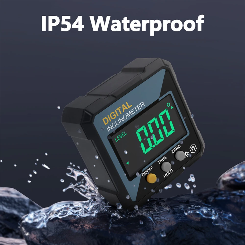 Woodworking Tools 4-sided Magnetic Dual Laser Inclinometer Digital Angle Measuring Instrument with Tilt Measurement Laser Level