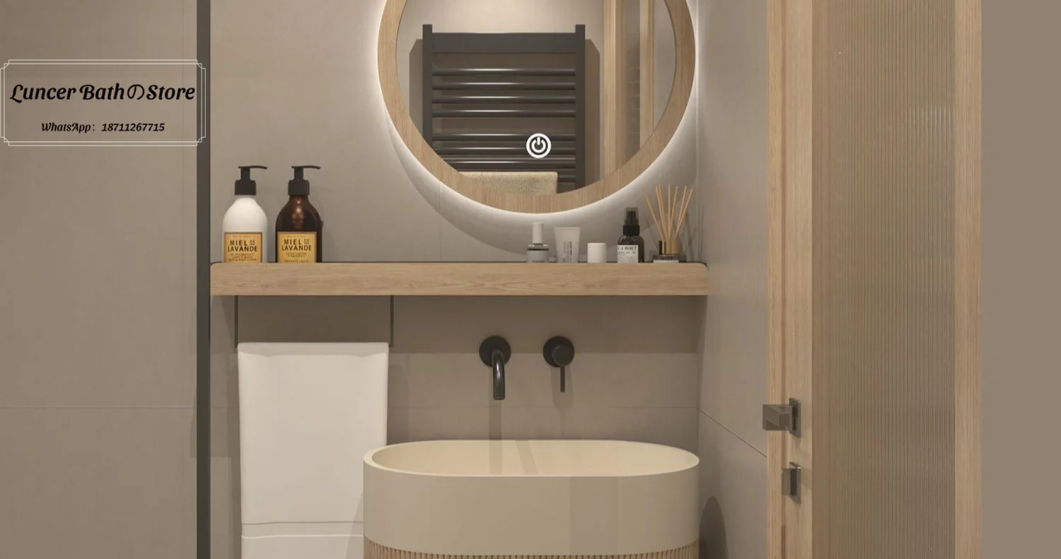 

Small apartment wall-mounted washbasin, bathroom washbasin, walnut texture wall-mounted washbasin