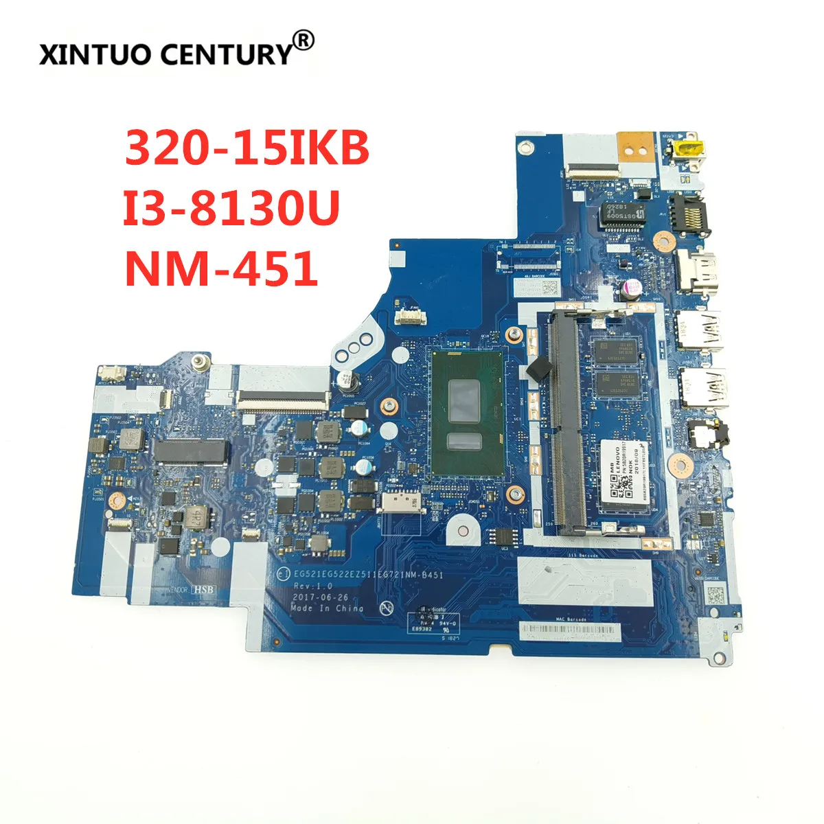 

NM-B451 For Lenovo Ideapad 330-15IKB 330-17IKB motherboard With I3-8130U/CPU 4GB/RAM DDR4 5B20R19898 Rev:1.0 100% Working