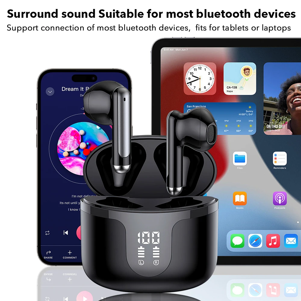 Cuffie Bluetooth 5.4 Con 4 ENC Mic, 30 Ore Di Autonomia, IP7, Driver 14.2mm – 2025
