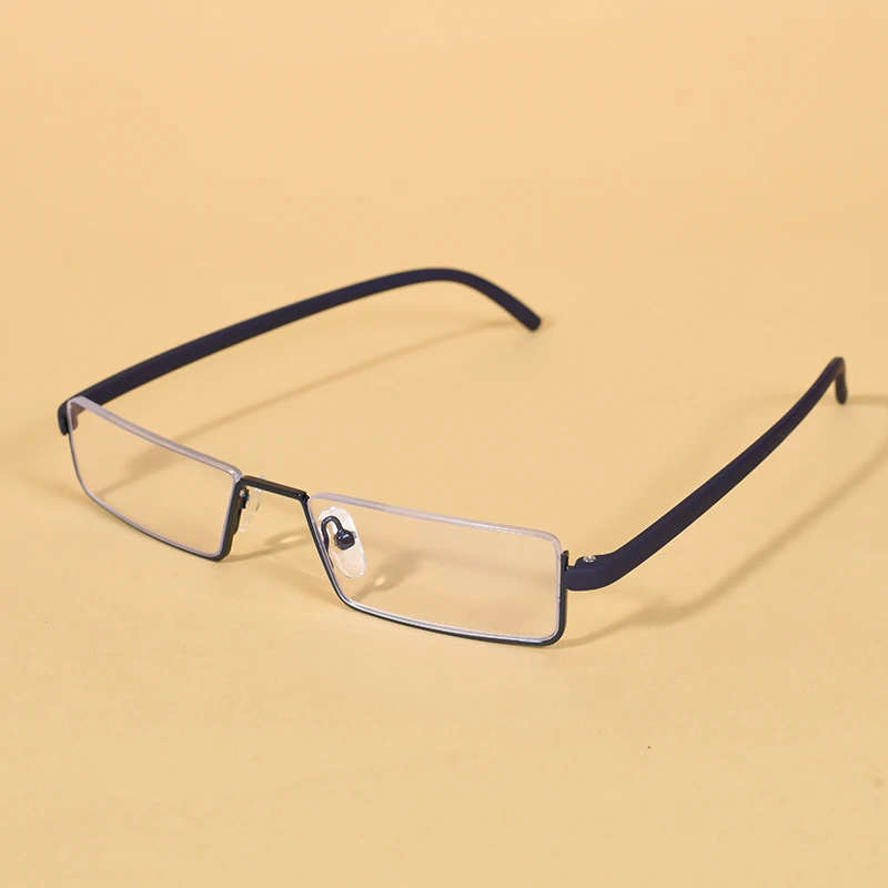 Metall Anti-Blau Licht Lesebrille Männer Halb Rahmen Brillen Männlichen Brillen Mit Fall + 125 + 175 + 225 + 275 + 300 + 350 – Detail 20