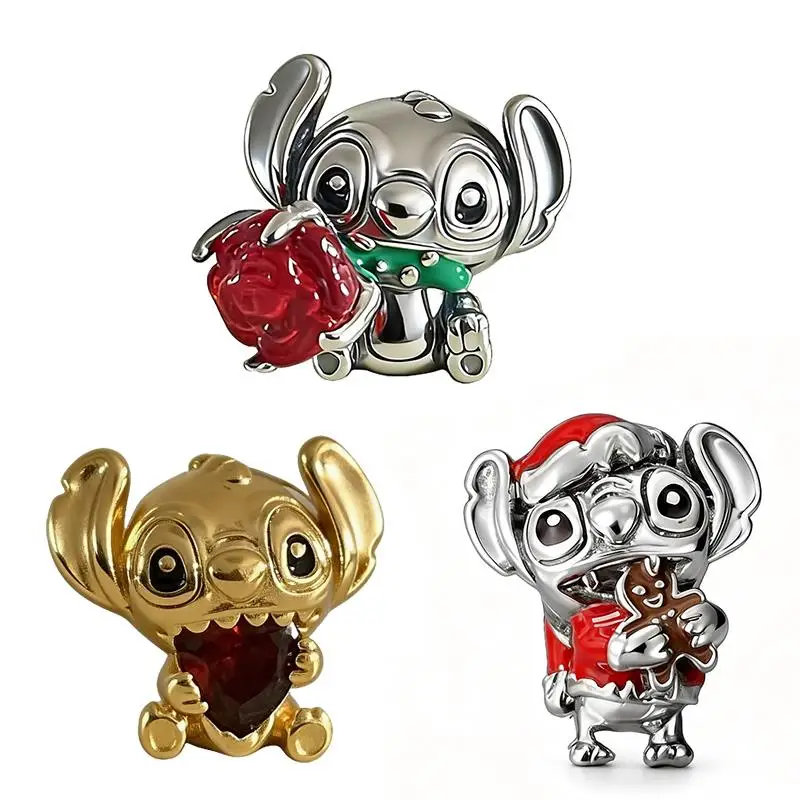 

Disney 2026 Hot In Charms 925 Silver Stitch Series Pendant Beads Fit 3mm Original Bracelet Women DIY Fine Birthday Jewelry Gifts