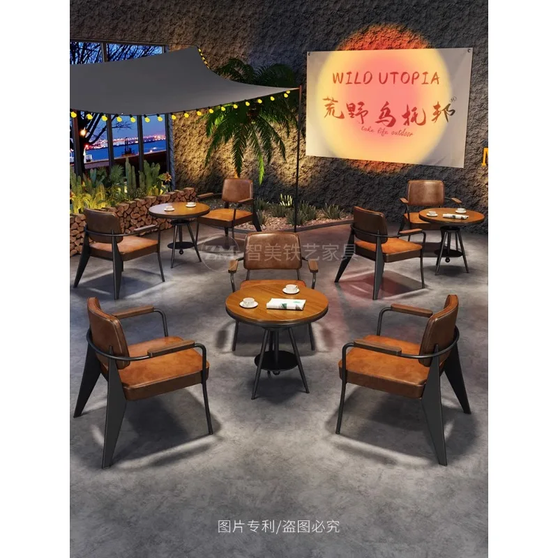 Camping Fengqing Bar Coffee Western Restaurant BBQ Shop Tavern Tables and Chairs Leisure Book Bar Dessert Milk Tea Shop Tables a