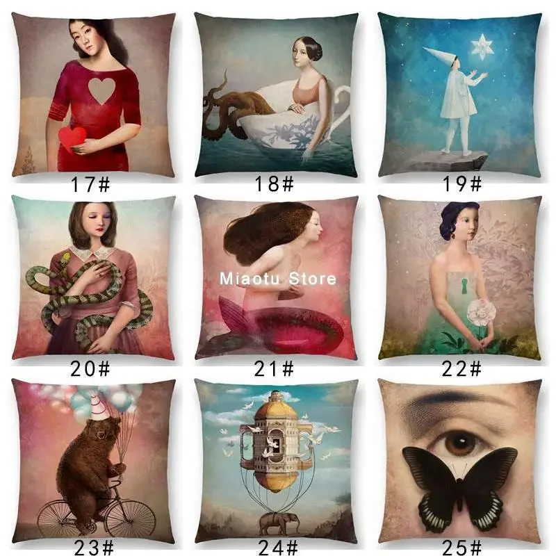 New Elegant Lady Lovely Girls Shakespeare Opera Classical Painting Magical Mind Imagination Cushion Cover Sofa Pillow Case