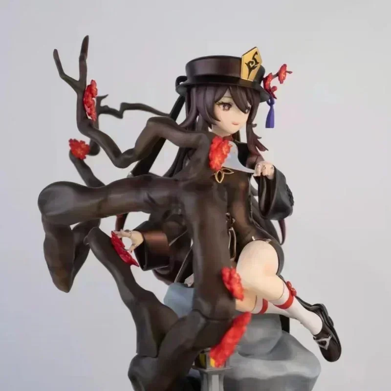 23cm Genshin Impact figurka z Anime Hu Tao Hu Tao kolekcja ozdób figurki dla dzieci PVC dekoracja ozdoba na biurko