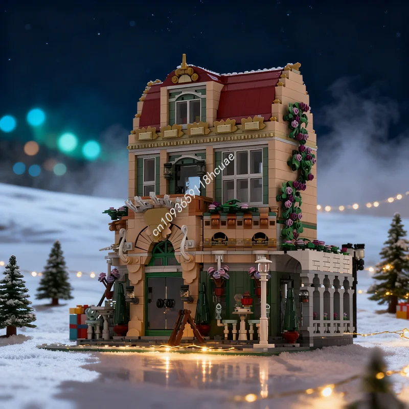 

2720 шт. MOC Caf Fleur, набор модификаций, модульная модель здания, рождественский подарок, блоки, игрушка, строительная идея, кирпич, детский день рождения