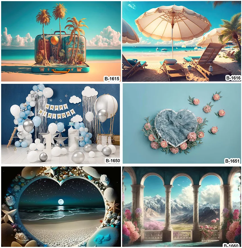 

Happy Birthday Theme Backdrops For Baby Shower Newborn Natural Scenery Wedding Party Decoration Custom Backgrounds Photocall