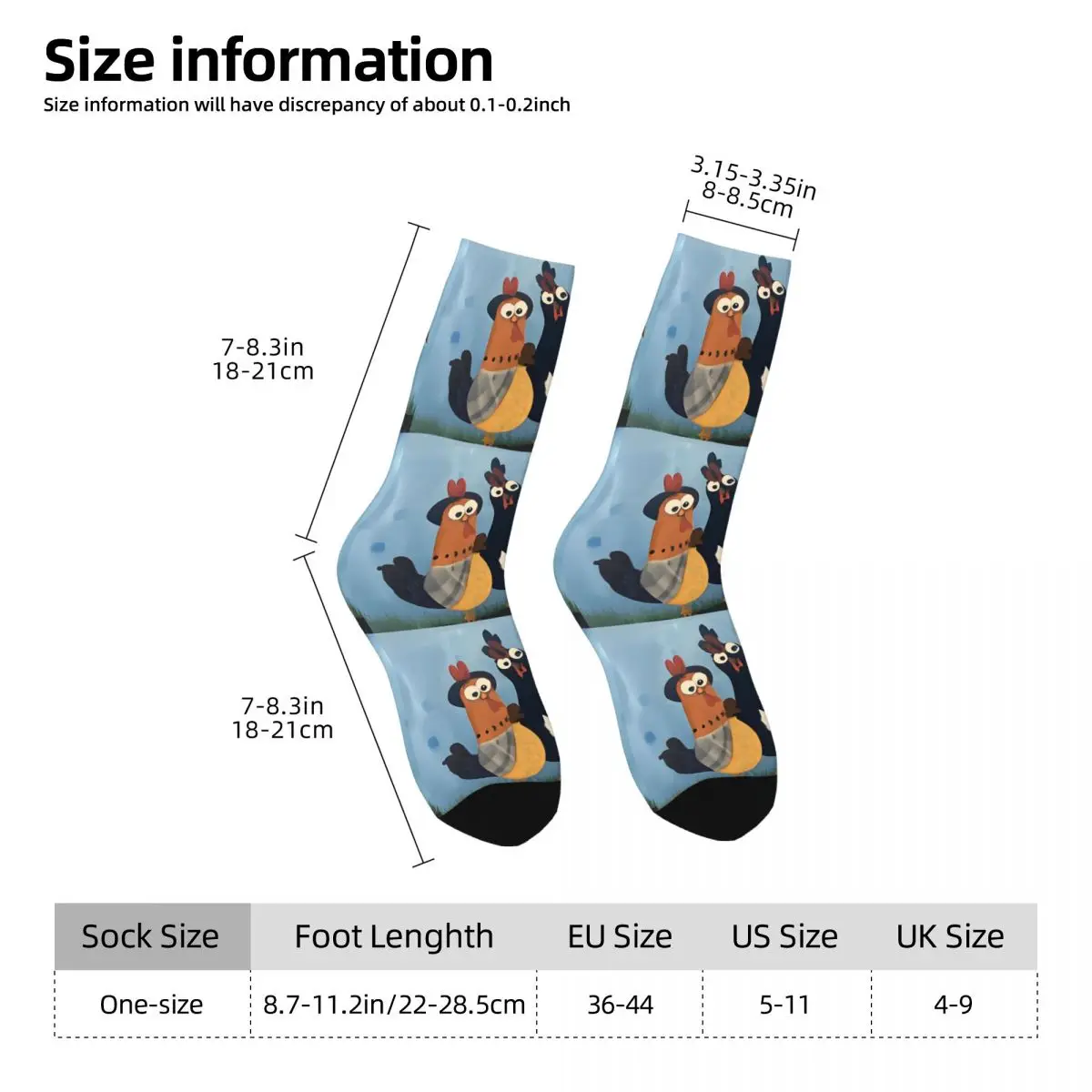 Three Roosters On A Hill Photographic Print Socks Shopping 3D Print Boy Girls Mid-calf Sock