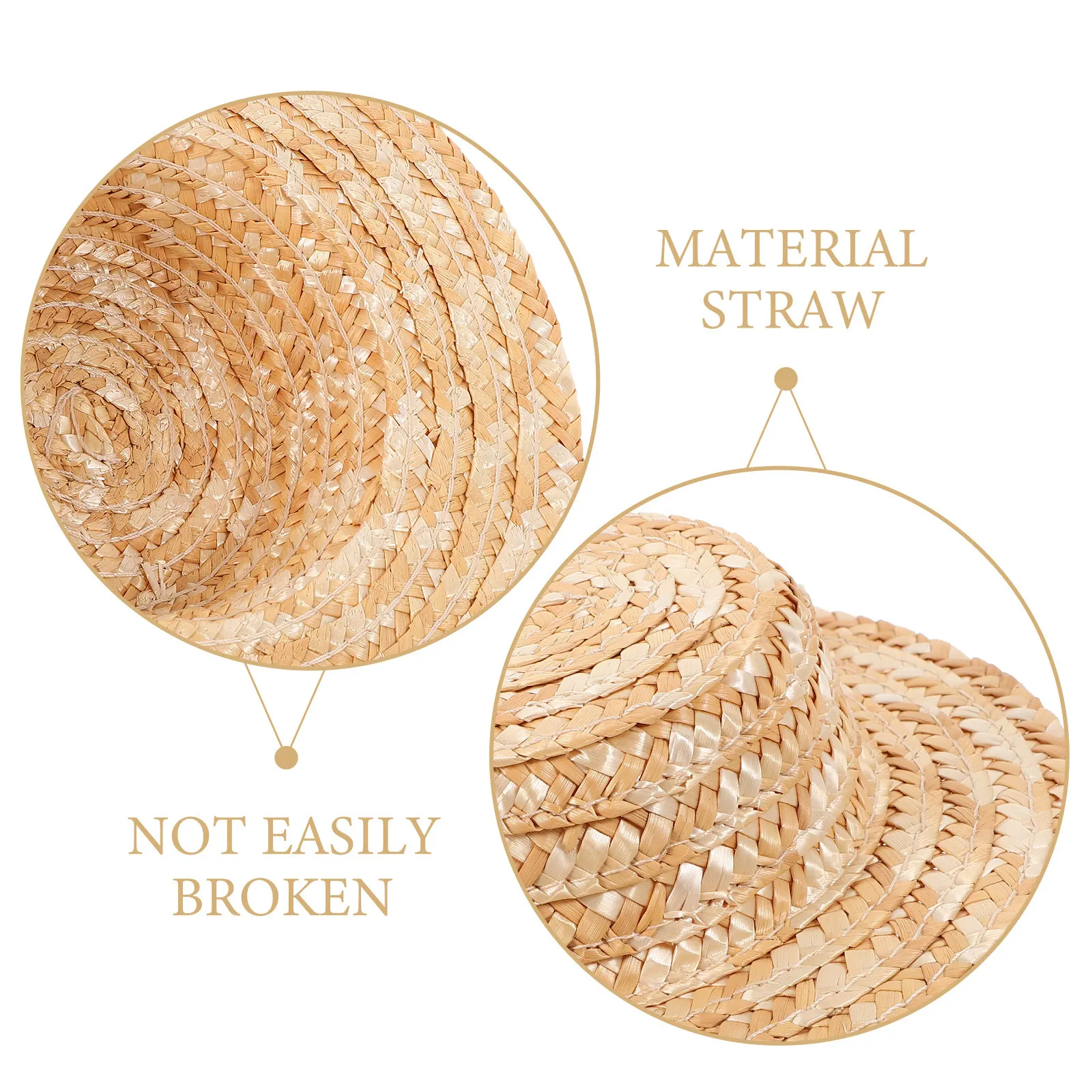 Mini Straw Small Round Top Hat Woven Craft Decoration DIY Home Photo Prop Accessory Mini Straw Hat Small Decor Accessory