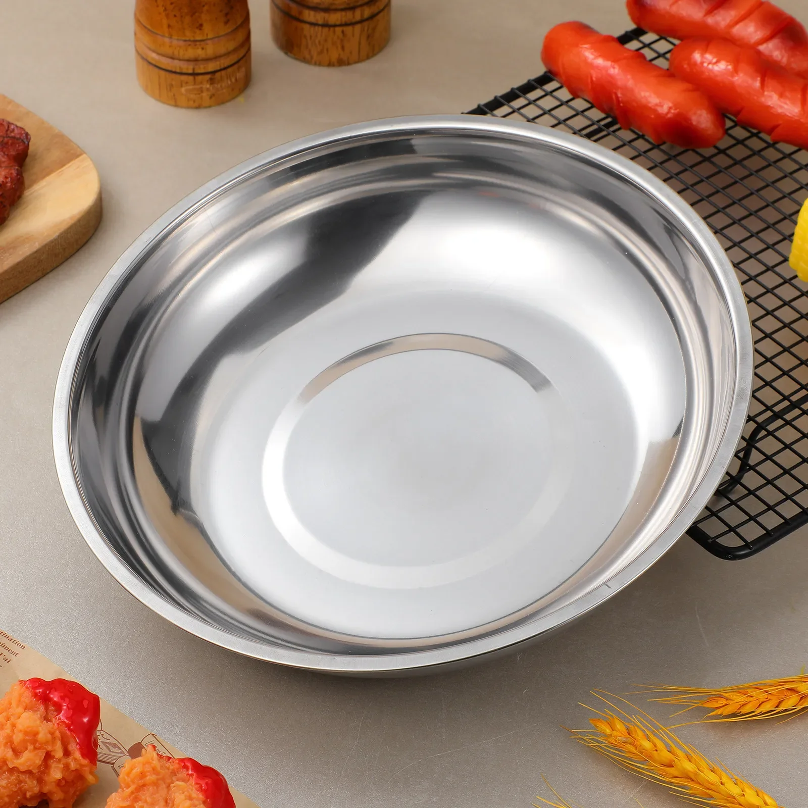 2Pcs Stainless Steel Weighing Dish Electronic Scale Tray for Lab Kitchen Cooking Baking Salad Portion Control 25Cm Food Weighing