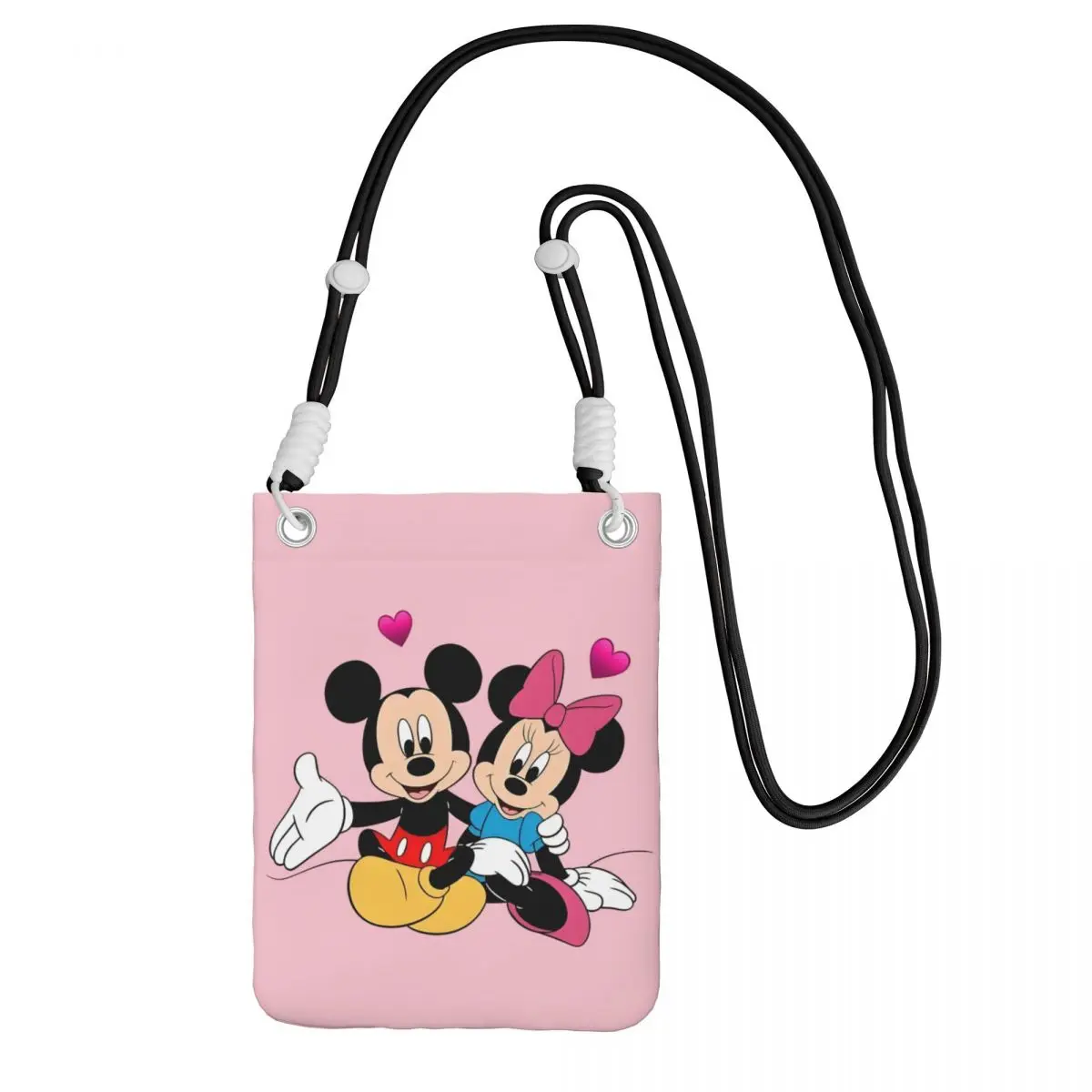 

Сумка для мобильного телефона с Микки Маусом на заказ для мужчин и женщин, крутая сумка через плечо с рисунком мыши, сумка для ключей, мини-кошелек на плечо, кошелек