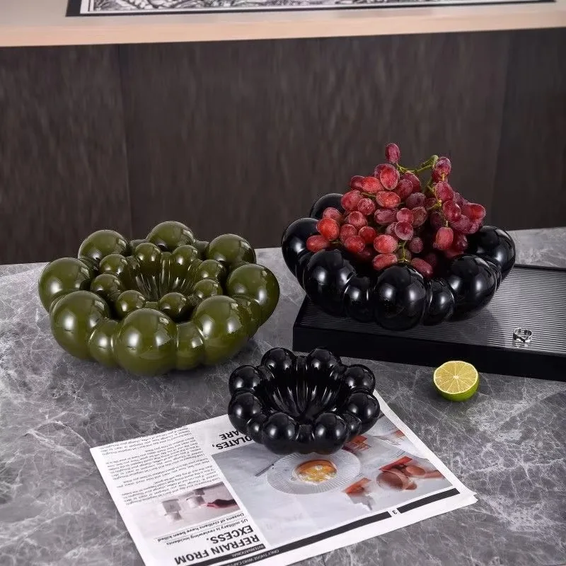 Ceramic Fruit Bowl Abstract Art Candy Snacks Nuts Storage Box Bedroom Jewelry Cosmetics Storage Tray Beautiful Interior Ornament