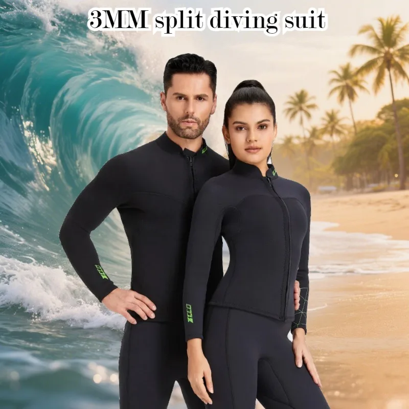 

Snorkeling Scuba Surfing 3MM Neoprene Diving Suit for Men Women Split Body Jacket Swimwear Keep Warm Cold-proof Diving Suit