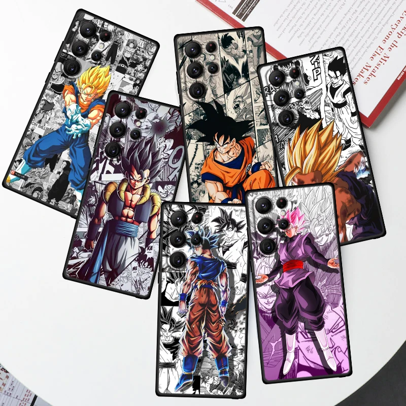 Funda de teléfono negra Manga d-dragon Ball Z Art para Samsung Galaxy S24, S23, S22, S21, S20 FE, S10, S10E Plus, Ultra Pro Lite, 5G