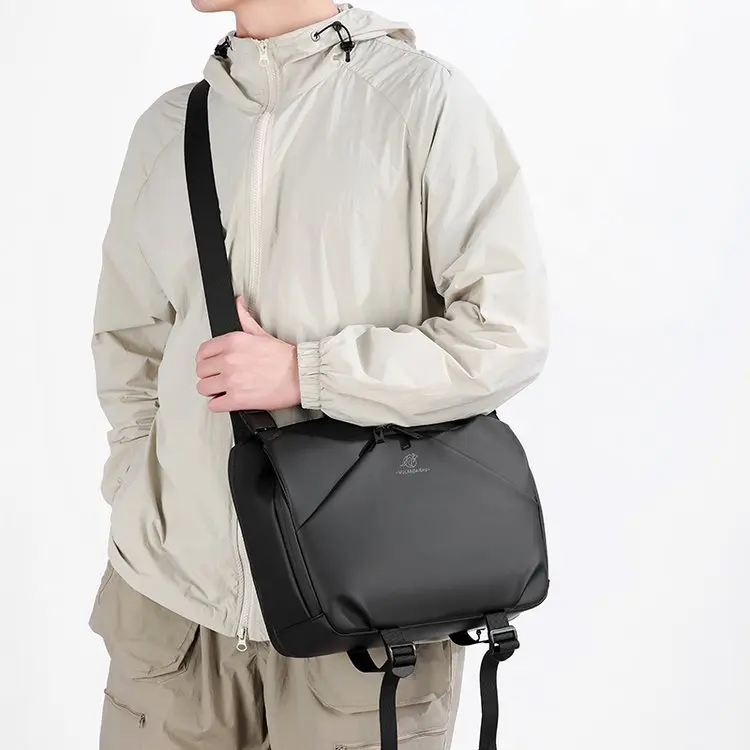 Casual Commuter Backpack Men's Crossbody Bag for Women Waterproof Nylon 15 Inch Laptop Sleeve Comfortable Shoulder Strap