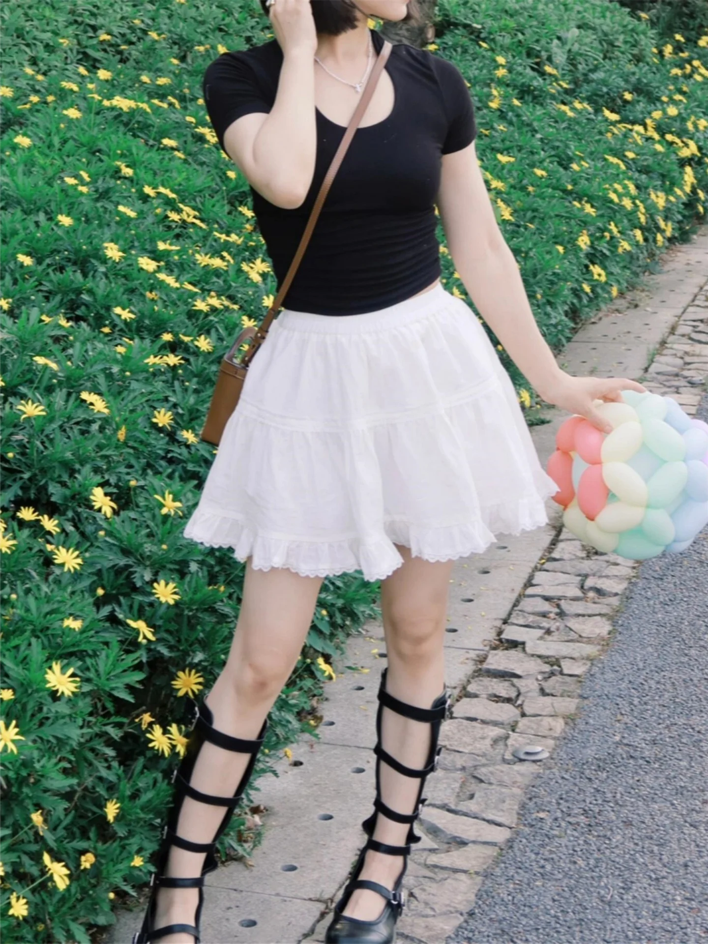 Unique Beautiful White Cake Half Skirt Women's Puffy Short Skirt Anti-Light Summer New Style High Waist A-Line Skirt
