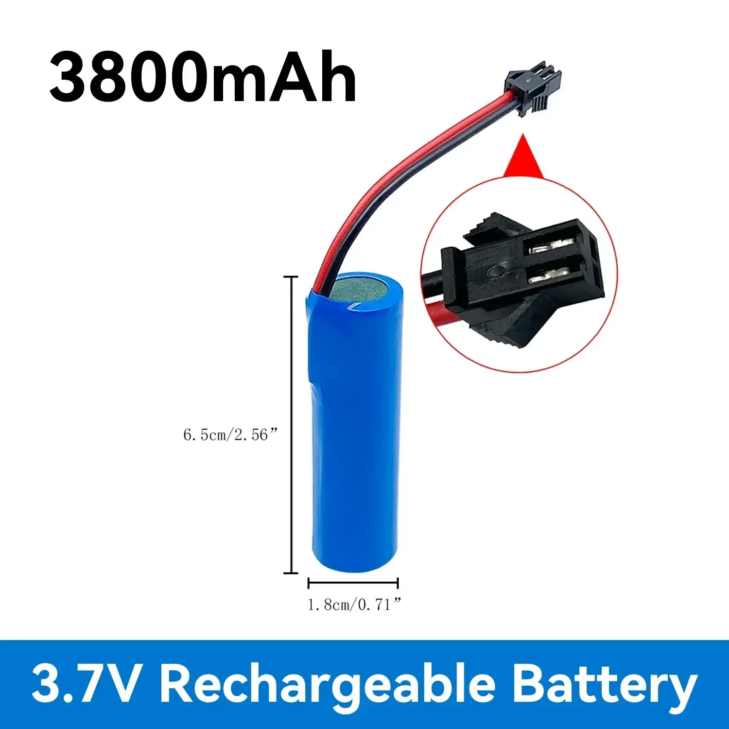 3.7V 3800mAh 18650 Rechargeable Battery Li-Ion 18650 Battery SM Plug 3.7V Rechargeable Battery