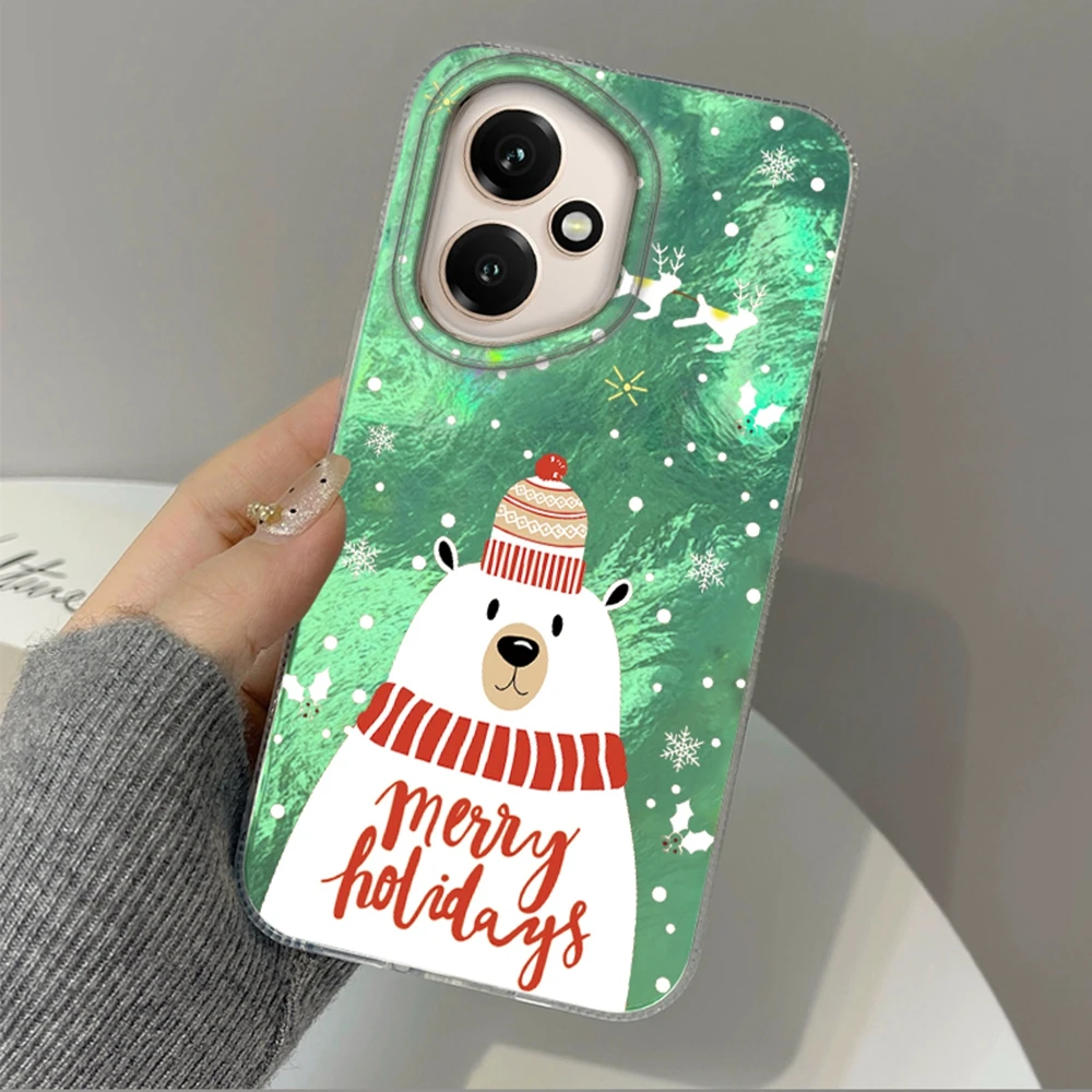 Kerstsneeuwman Telefoon Case Voor Huawei Honor 400 200 Pro Magic 7 6 5 Lite 90 Smart X9c X9a X8a X8b X8c X7c X6 Meisjes Funda Cover