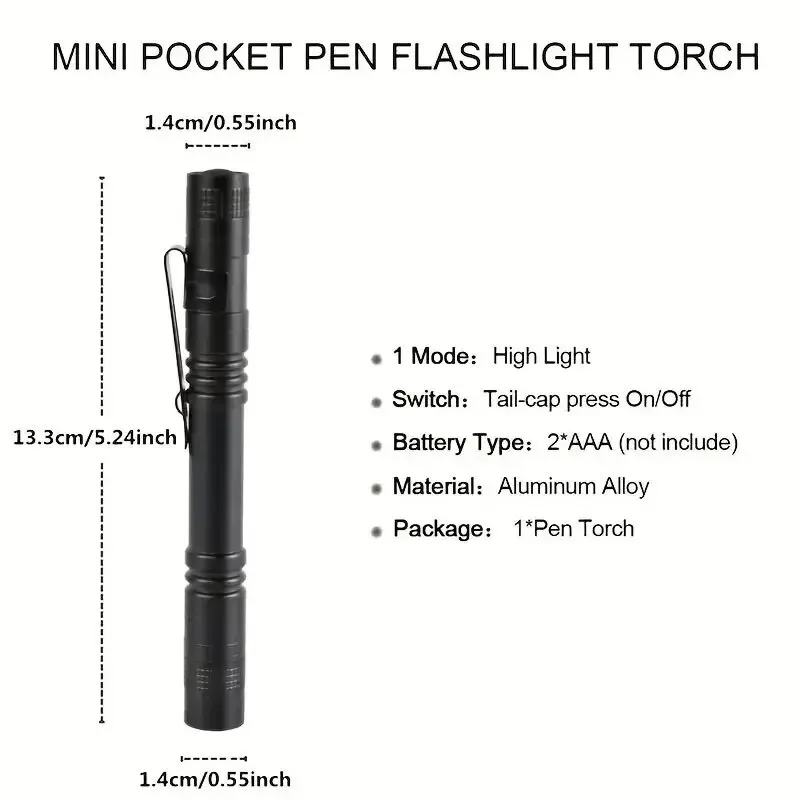 1pc Mini Portable LED Pen Light Pocket Ultra Bright High Lumens Handheld Flashlight Linterna Torch For Camping Outdoor Emergency