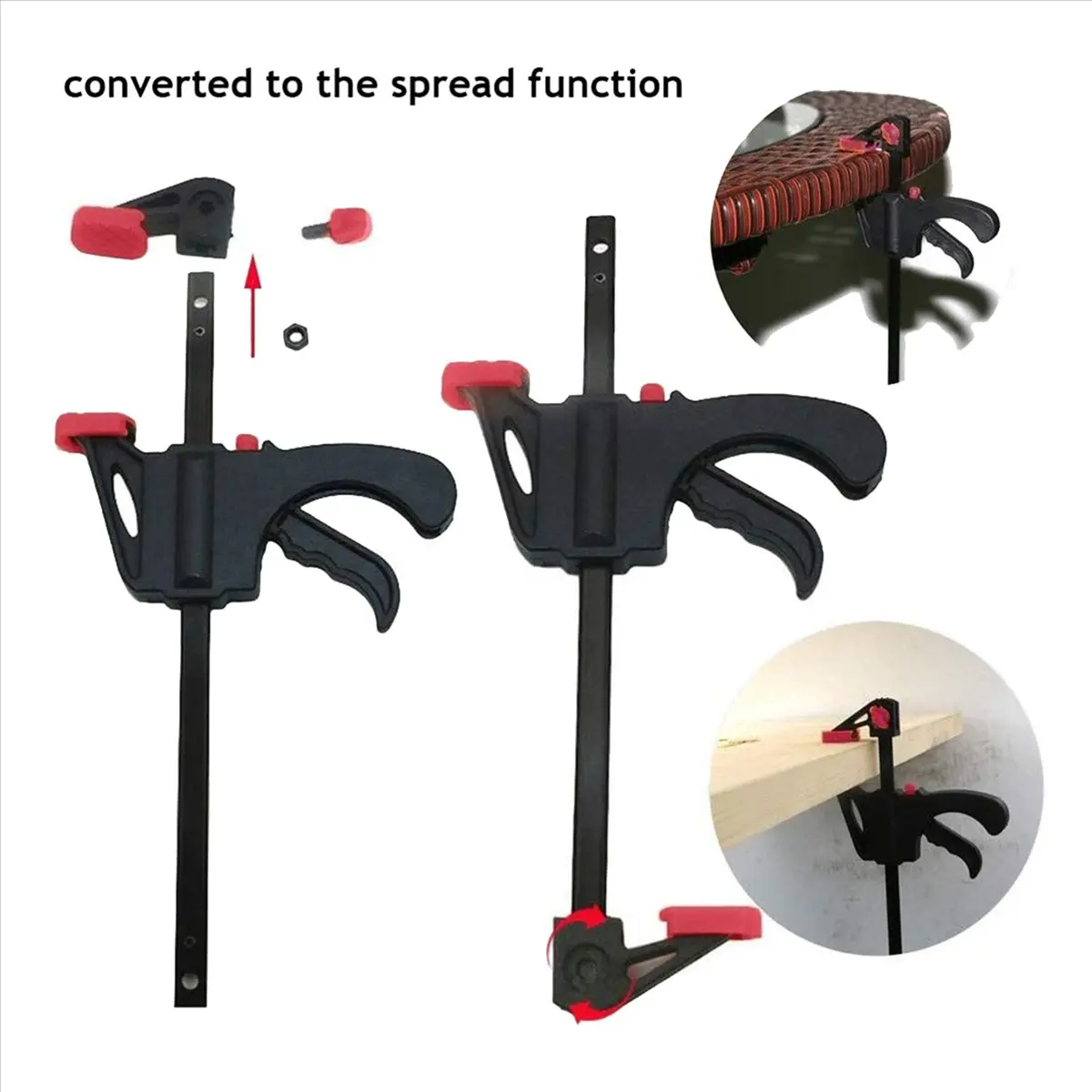 *A91P 12 Pcs Quick Grip Clamps, 4 Inch Ratchet Bar Clamps One Hand Quick-Release Bar Clamp Tools for Wood Fast Easy Clamping