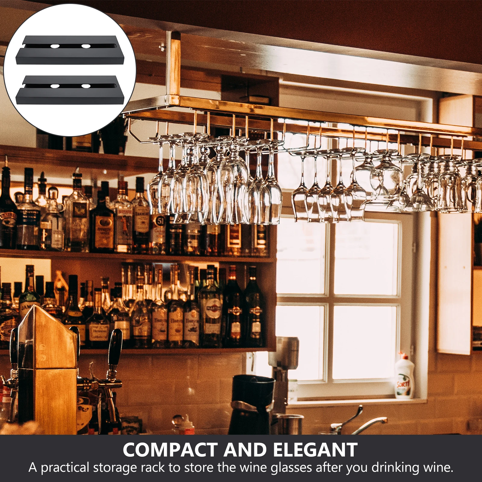 

2Pcs Hanging Plastic Rack Nail-Free Upside Down Wine Glass Organizer for Home Bar Kitchen Storage Rack Cup Holder