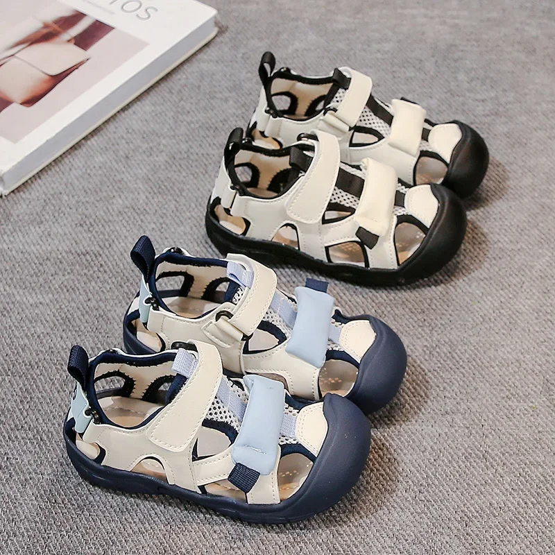 

Children Casual Sandals for Boys 2025 Summer New Fashion Korean Style Soft Bottom Anti-slippery Versatile Sports Beach Shoes