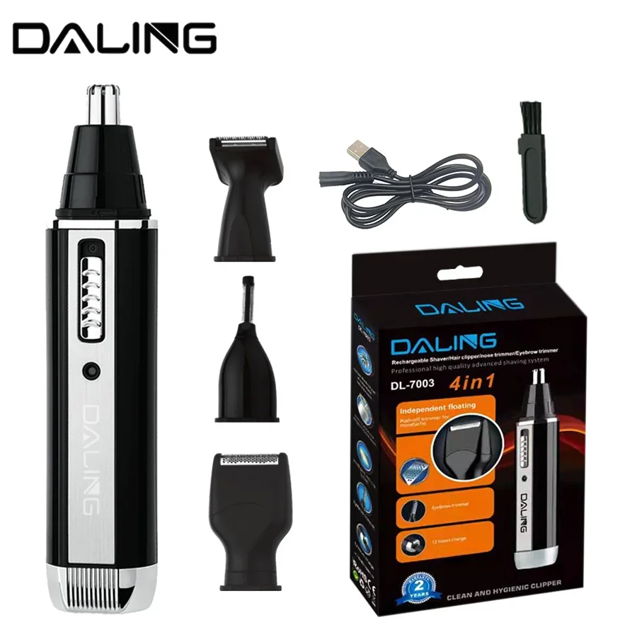 DALING DL-7003 multifunctional portable  nose hair trimming, hair cutting, shaving, eyebrow trimming 4 in1 barber grooming kit