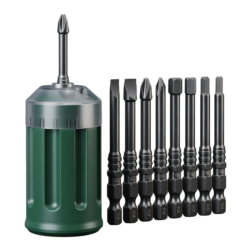 Green For S2 Alloy Steel 8 In Magnetic Screwdriver Set Portable Bucket Storage For Home Furniture Assembly Repair Hand Tools Kit